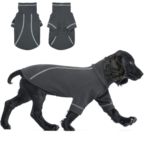 Hjumarayan Hundepullover - Dehnbarer Hunde Fleece Pullover Einfacher Hundekleidung, Rollkragen Hunde Pulli Hunde Klamotten Dog Sweater Pullover Hund für Kleine Mittelgroße Hunde, Dunkelgrau M von Hjumarayan