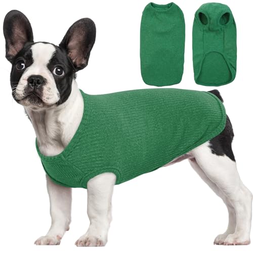 Hjumarayan Hundepullover Kleine Hunde - Dünn Hunde Pullover Waschbar Hundepulli Elastisch Pullover Hund Gestreifte Hunde Shirt Hunde Pullis für Chihuahua Yorkshire Terrier (Smaragdgrün S) von Hjumarayan