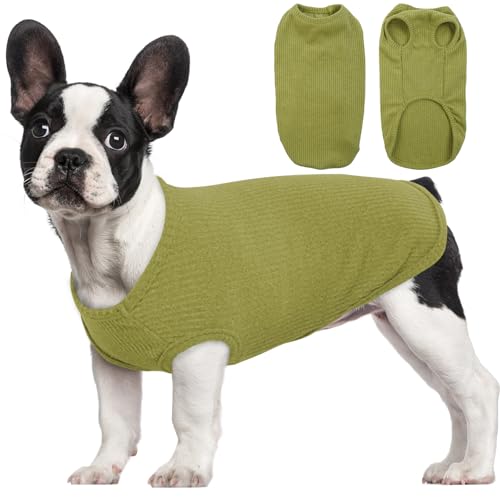 Hjumarayan Hundepullover Mittelgroße Hunde - Dünn Hunde Pullover Waschbar Hundepulli Gestreifte Hunde Shirt Elastisch Hunde Pullis, Hundepullover Fleece für Corgi Dackel (Chartreste M) von Hjumarayan