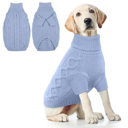 Hjumarayan Hundepullover Grosse Hunde - Hundepullover mit Geschirrloch Pullover Hund Warme Strickpullover Hundepulli Winter Hundepulli mit Beinen Pullover für Große Hunde (Blau XXL) von Hjumarayan