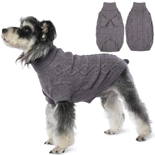 Hjumarayan Hundepullover - Warme Hunde Pullover Schlicht & Elegant Hundepullover Kleine Hunde mit Beinen Schöner Hundepulli mit Geschirrloch Hunde Pullis für Chihuahua (Grau L) von Hjumarayan