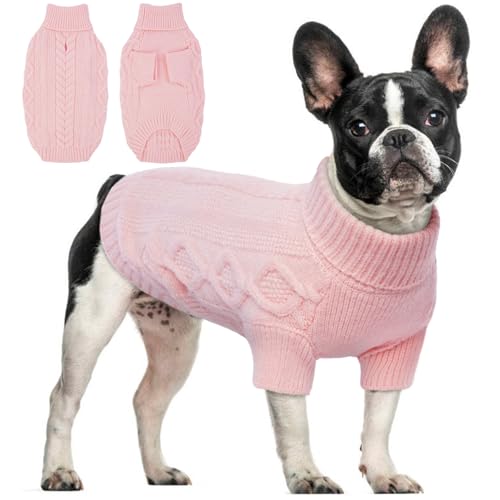 Hjumarayan Hundepullover - Warme Hunde Pullover Schlicht & Elegant Hundepullover Kleine Hunde mit Beinen Schöner Hundepulli mit Geschirrloch Hunde Pullis für Chihuahua (Rosa L) von Hjumarayan