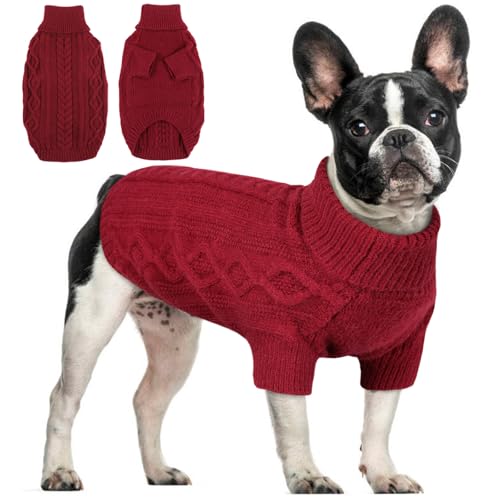 Hjumarayan Hundepullover - Schlicht & Elegant Weihnachtspullover Hund mit Beinen Schöner Weihnachtspulli Hund mit Geschirrloch, Warme Hundepullover Mittelgroße Grosse Hunde (Rot L) von Hjumarayan