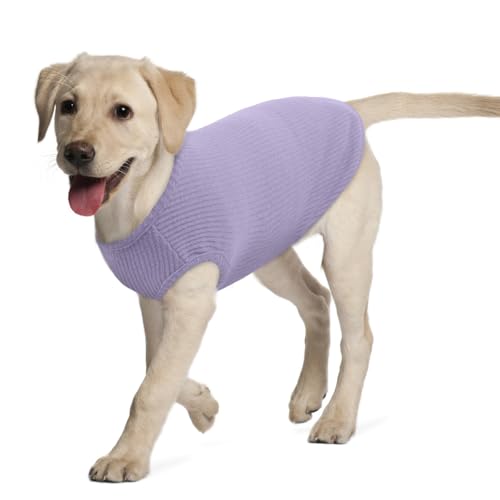 Hjumarayan Hundepullover - Waschbar Hundepullover Grosse Hunde Elastisch Dünn Hunde Pullover Gestreifte Hunde Shirt Elastisch Hundepulli für Mittelgroße Grosse Hunde (Lila XL) von Hjumarayan