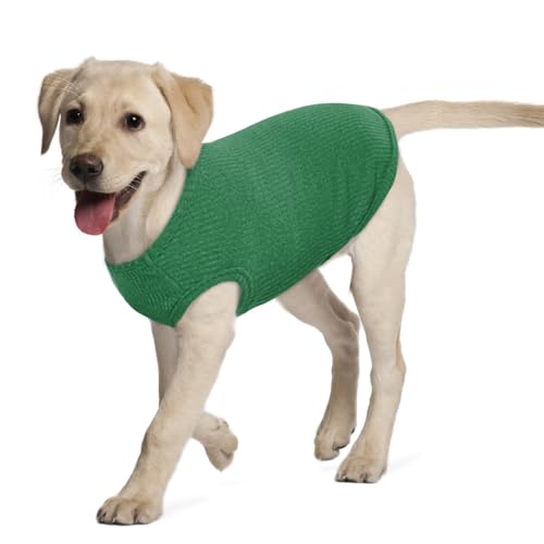 Hjumarayan Hundepullover - Waschbar Hundepullover Grosse Hunde Elastisch Dünn Hunde Pullover Gestreifte Hunde Shirt Elastisch Hundepulli für Mittelgroße Grosse Hunde (Smaragdgrün XXL) von Hjumarayan