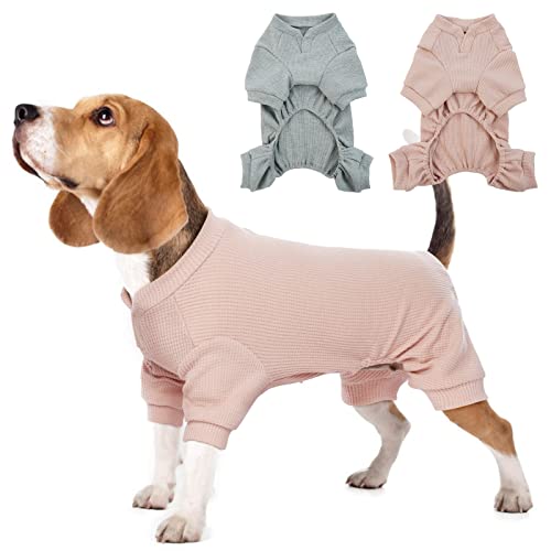 Hjumarayan Hunde Pyjama, Schlafanzug Hund OP Body Hund Stretch Body für Hund nach OP mit Beinen, Hundebody nach Kastration Rüde Hunde Body Operation Hündin, Rosa M von Hjumarayan