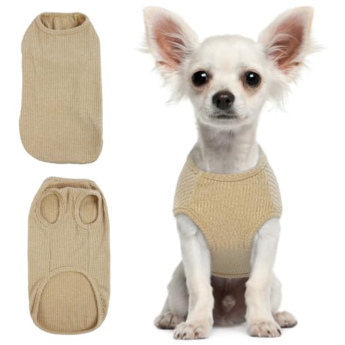 Hjumarayan Hundepullover Kleine Hunde - Dünn Hunde Pullover Waschbar Hundepulli Elastisch Pullover Hund Gestreifte Hunde Shirt Hunde Pullis für Chihuahua Yorkshire Terrier (Gelb XS) von Hjumarayan