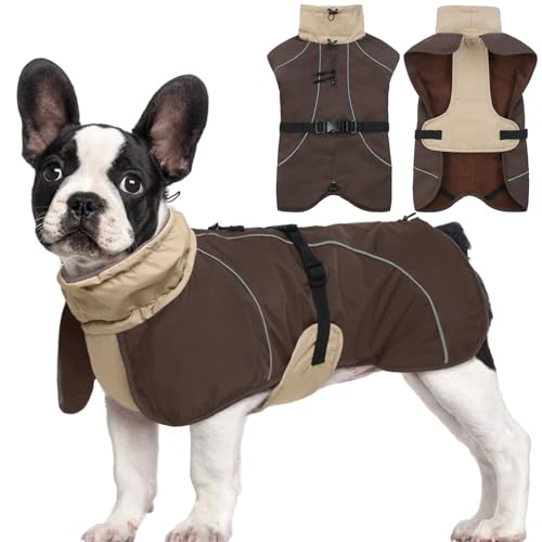 Hjyokuso Hundemantel, Hundejacke Für Grosse Hunde, Wintermantel Hund Mit Weichem Fleecefutter, Hunde Wintermantel Wasserdicht, Winterjacke Hund, Regenmantel Hund, Winterjacken Wintermäntel Für Hunde von Hjyokuso