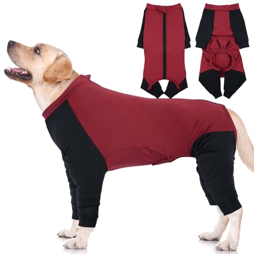 Hjyokuso Hundeoverall Mit Beinen, Hundeschlafanzüge, Hundepyjama Für Große Hunde, Hunde Schlafanzug Mit Reißverschluss, Body Hund Nach Op Für Golden Retriever Labrador Retriever, Rottweiler,Dobermann Hjyokuso Hundeoverall Mit Beinen, Hundeschlafanzüge, Hundepyjama Für Große Hunde, Hunde Schlafanzug Mit Reißverschluss, Body Hund Nach Op Für Golden Retriever Labrador Retriever, Rottweiler,Dobermann von Hjyokuso
