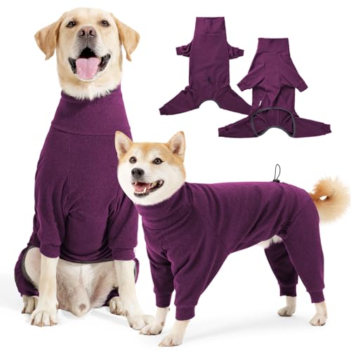 Hjyokuso Hundepullover, Hundepullover für kleine, mittelgroße und große Hunde, Fleece-Pullover, Hundepullover mit Beinen, warmer Hundepullover, Hundepullover mit Geschirrloch, Hundemantel, von Hjyokuso