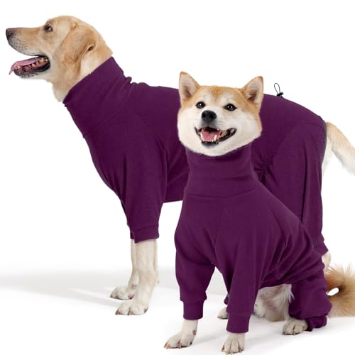 Hjyokuso Hundepullover, Hundepullover für kleine mittelgroße und große Hunde, Fleece-Pullover, Hundepullover mit Beinen, warmer Hundepullover, Hundepullover mit Geschirrloch, Hundemantel, von Hjyokuso