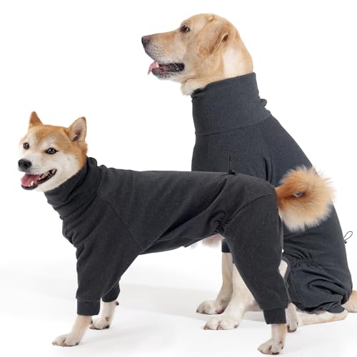 Hjyokuso Hundepullover, Hundepullover für kleine mittelgroße und große Hunde, Fleece-Pullover, Hundepullover mit Beinen, warmer Hundepullover, Hundepullover mit Geschirrloch, Hundemantel, von Hjyokuso