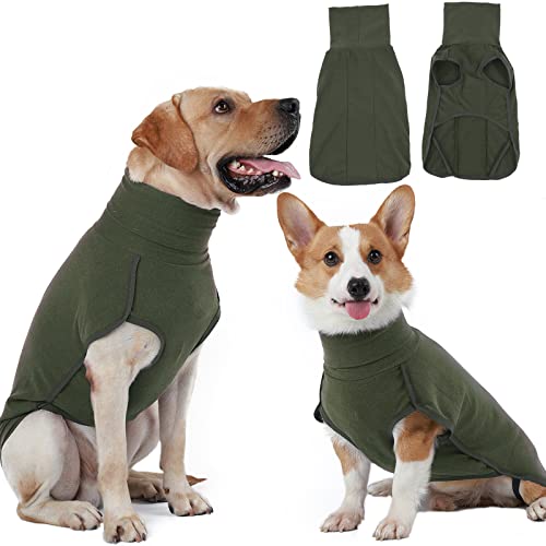 Hjyokuso hundepullover, hundemantel Fleece, Pullover Hund, Hunde Pullover für kleine mittelgroße große Hund, Warmer und Leichter hundepulli, wintermantel Hund, Outdoor hundemantel,hundejacke -Grün von Hjyokuso