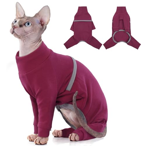 Hjyokuso Katzenpullover, Sphynx Katzen Pullover, Katzenbekleidung, Weicher Und Atmungsaktiver Pullover Für Katzen, Katzenpulli Mit Vier Beinen, Kostüm Für Katzen Für Cornish Rex, Devon Rex, Peterbald von Hjyokuso