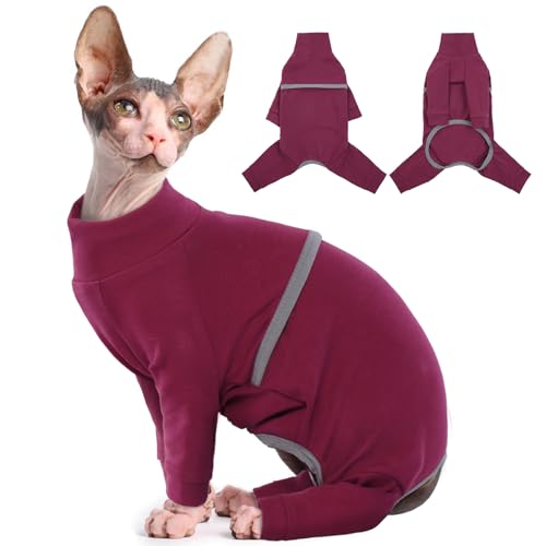 Hjyokuso Katzenpullover, Sphynx Katzen Pullover, Katzenbekleidung, Weicher Und Atmungsaktiver Pullover Für Katzen, Katzenpulli Mit Vier Beinen, Kostüm Für Katzen Für Cornish Rex, Devon Rex, Peterbald von Hjyokuso