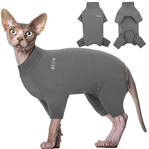 Hjyokuso Katzenbekleidung, Katzenpullover, Sphynx Pullover Mit Vier Beinen, Katzenbody Nach Op, Katzen Kleidung, Pullover Für Katzen, One Piece Pullover Für Sphynx,Cornish Rex,Devon Rex,Peterbal von Hjyokuso