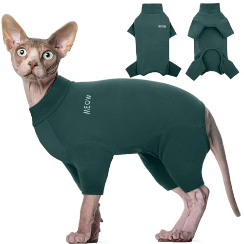 Hjyokuso Katzenbekleidung, Katzenpullover, Sphynx Pullover Mit Vier Beinen, Katzenbody Nach Op, Katzen Kleidung, Pullover Für Katzen, One Piece Pullover Für Sphynx,Cornish Rex,Devon Rex,Peterbal von Hjyokuso