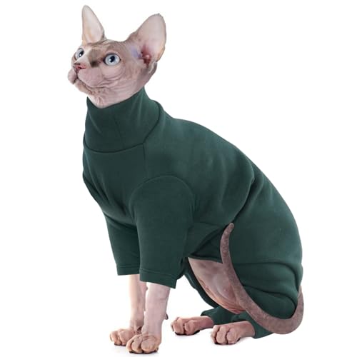 Hjyokuso Sphynx Katzen Kleidung, Katzenpullover, Atmungsaktive Weiche Pullover FüR Katzen, Katzenmantel Warm, Katzenbekleidung mit Vier Beinen, Katzen-Shirt für Sphynx,Cornish Rex,Devon Rex,Peterbald von Hjyokuso