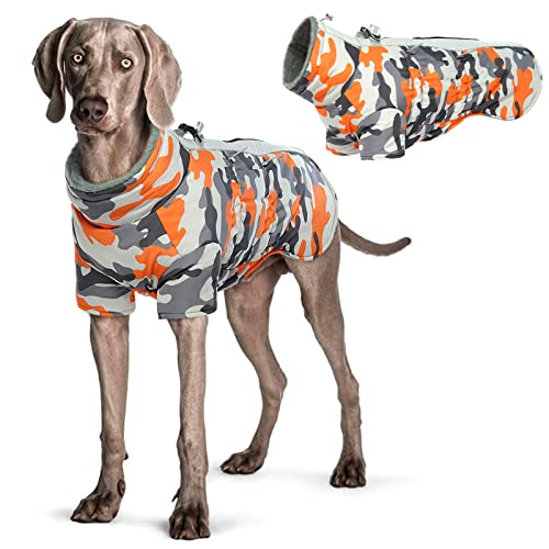 Hjyokuso Wasserdichter Hundemantel Winter Warme Jacke, Hundejacken für kleine Mittel Große Hunde, Hundepullover, Winddichte Wintermantel Hund mit Reflektierender Streifen und Reißverschluss L von Hjyokuso