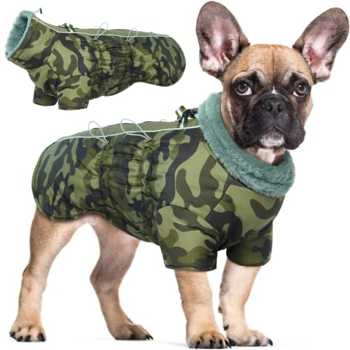 Hjyokuso Wasserdichter Hundemantel Winter Warme Jacke, Hundejacken für kleine Mittel Große Hunde, Hundepullover, Winddichte Wintermantel Hund mit Reflektierender Streifen und Reißverschluss S von Hjyokuso