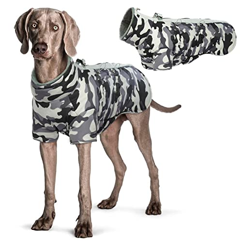 Hjyokuso Wasserdichter Hundemantel Winter Warme Jacke, Hundejacken für kleine Mittel Große Hunde, Hundepullover, Winddichte Wintermantel Hund mit Reflektierender Streifen und Reißverschluss XL von Hjyokuso