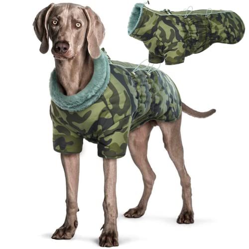 Hjyokuso Wasserdichter Hundemantel Winter Warme Jacke, Hundejacken für kleine Mittel Große Hunde, Hundepullover, Winddichte Wintermantel Hund mit Reflektierender Streifen und Reißverschluss XL von Hjyokuso