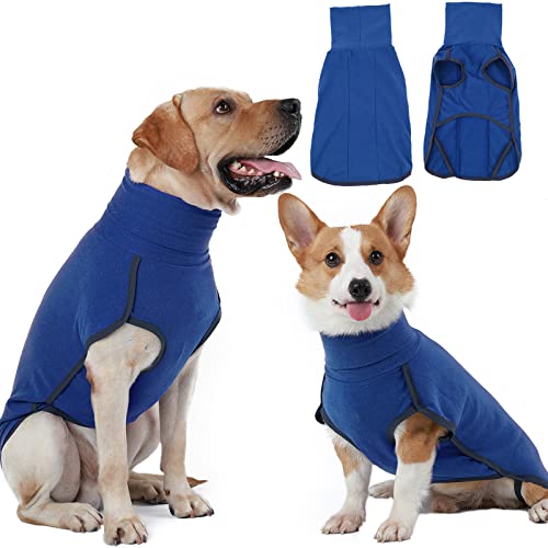 Hjyokuso hundepullover, hundemantel Fleece, Pullover Hund, Hunde Pullover für kleine mittelgroße große Hund, Warmer und Leichter hundepulli, wintermantel Hund, Outdoor hundemantel,hundejacke -Blau von Hjyokuso