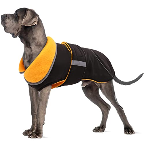 Hundemantel Hundejacken hundebekleidung Winter hundemantel Fleece Futter, 2 in 1 Outfit Kaltwettermantel, Reflektierend Wasserdichter winddichter Schneeanzug Warme Weste für kleine mittelgroße Hunde von Hjyokuso