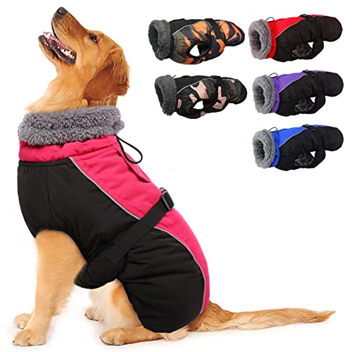 Wasserdichter Hundemantel Winter Warme Hundejacke, Hundebekleidung Outfit für kleine mittel große Hunde, Hundepullover mit Sicheren Reflexstreifen für Labrador Chihuahua Französische Bulldogge von Hjyokuso