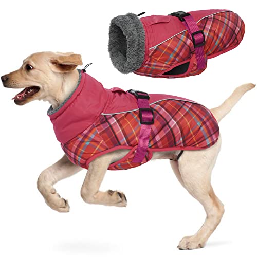 Wasserdichter Hundemantel Winter Warme Hundejacke, Hundebekleidung Outfit für kleine mittel große Hunde, Hundepullover mit Sicheren Reflexstreifen für Labrador Chihuahua Französische Bulldogge von Hjyokuso