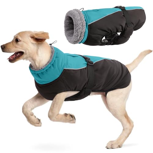 Wasserdichter Hundemantel Winter Warme Hundejacke, Hundebekleidung Outfit für kleine mittel große Hunde, Hundepullover mit Sicheren Reflexstreifen für Labrador Chihuahua Französische Bulldogge von Hjyokuso