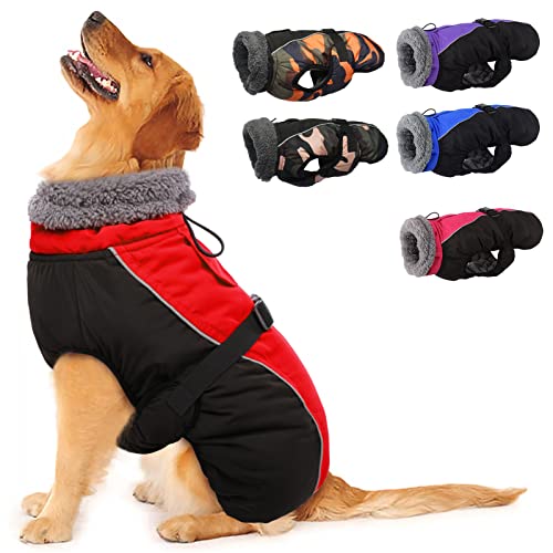 Wasserdichter Hundemantel Winter Warme Hundejacke, Hundebekleidung Outfit für kleine mittel große Hunde, Hundepullover mit Sicheren Reflexstreifen für Labrador Chihuahua Französische Bulldogge von Hjyokuso