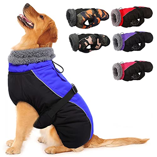 Wasserdichter Hundemantel Winter Warme Hundejacke, Hundebekleidung Outfit für kleine mittel große Hunde, Hundepullover mit Sicheren Reflexstreifen für Labrador Chihuahua Französische Bulldogge von Hjyokuso