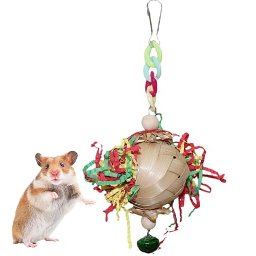 Hlagmix Vogelfutterspielzeug, Sittichspielzeug, Buntes Papageien-Futterspielzeug mit Glocke, Vogelkäfigzubehör, bissfest mit Metallhaken für Nymphensittiche, Liebesvögel, Sittiche, Sittiche von Hlagmix