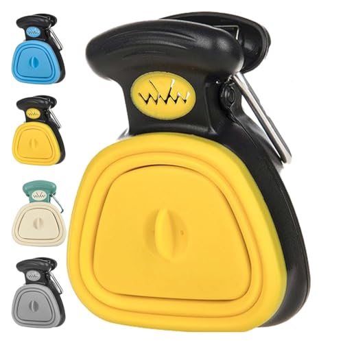 Hliloy Kotgreifer, Hundekotschaufel mit Beutelbefestigung, Pet Collection Pooper Scooper, 2025 New Upgrade Pooper Scooper, Dog Pooper Scooper, Poop Scooper for Dogs (Gelb, L) von Hliloy