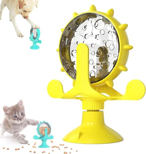 Hliloy Riesenrad Leckerli-Spielzeug, Katze Hund Puzzle Leaky Toys, Interaktives Katzenspielzeug Slow Feeder, Lustiges Katzenspielzeug Pet Treats Anreicherung Spielzeug, Katzenfutter Leckerlis Spender von Hliloy