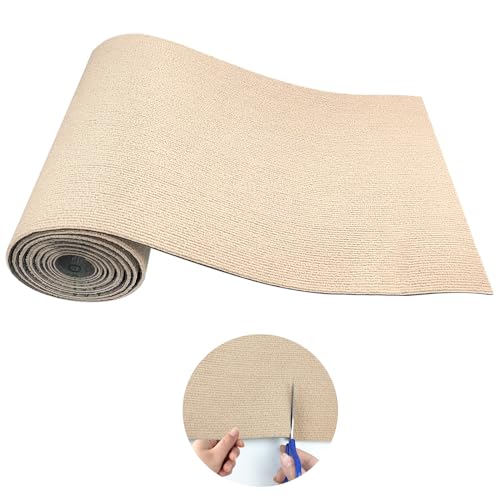 Zuschneidbare Selbstklebend Kratzmatte Katze, 300x40 cm Kratzmatte für Katzen, Kratzteppich Katzen, Kratzbrett Katzen, Katzen Kratzwand, DIY Katzenkratzbretter für Möbel Couch Sofa Tür Schutz (Beige) von Hlimior