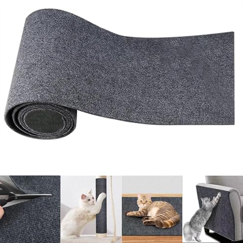 2 Stück Selbstklebend Kratzmatte Katze,100cmx30cm Kratzmatte für Katzen,Kratzmatte Katze,DIY Climbing Cat Scratcher,Kratzmatte Katze Sofa,für Schützt Teppiche Sofa Möbelschutz(hellgrau) von Hmdylyh