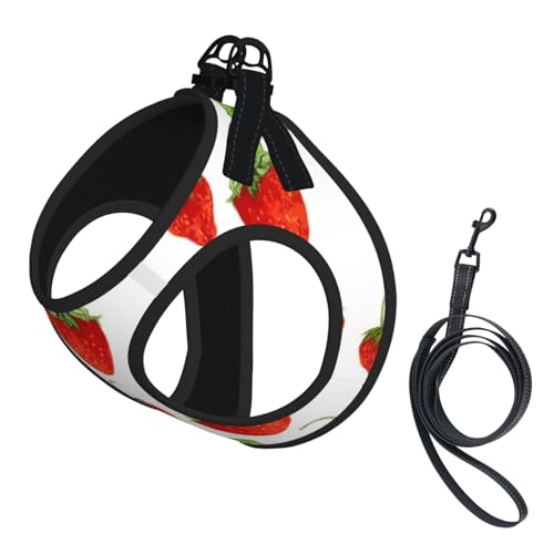 Erdbeerpflanzen Obst Weiß Druck, Haustiergeschirr, Verstellbares reflektierendes Hundegeschirr, Haustierleinenweste,M Erdbeerpflanzen Obst Weiß Druck, Haustiergeschirr, Verstellbares reflektierendes Hundegeschirr, Haustierleinenweste,M von Hnnkloy