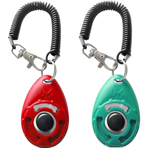 HoAoOo Pet Training Clicker mit Handschlaufe - Hundetraining Clicker (Neu Rot + Blaugrün) von HoAoOo