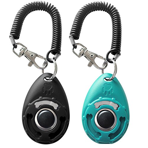 Pet Training Clicker with Wrist Strap - Dog Training Clickers (New Black + Blue) von HoAoOo