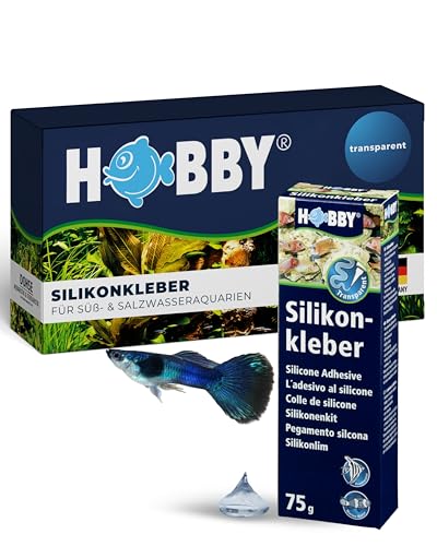 HOBBY Aquaristik Silikonkleber I 75 g Tube I hochelastischer Silikon für Aquarien I alterungs- & witterungsbeständiger Aquarien-Silikon I Aquarienkleber UV- & temperaturresistent I transparent von Hobby