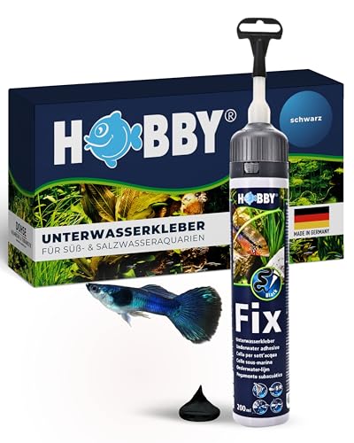 HOBBY Aquaristik Fix Unterwasserkleber I 200 ml Kartusche I universell einsetzbarer Kleber für Aquarien I Hochleistungskleber für Unterwasserreparaturen in Süß- und Meerwasseraquarien I schwarz von Hobby