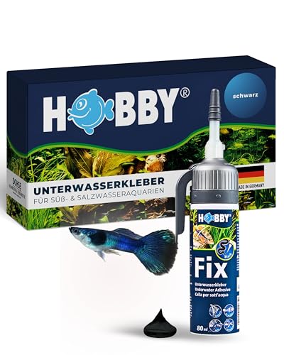 HOBBY Aquaristik Fix Unterwasserkleber I 80 ml Kartusche I universell einsetzbarer Kleber für Aquarien I Hochleistungskleber für Unterwasserreparaturen in Süß- und Meerwasseraquarien I schwarz von Hobby