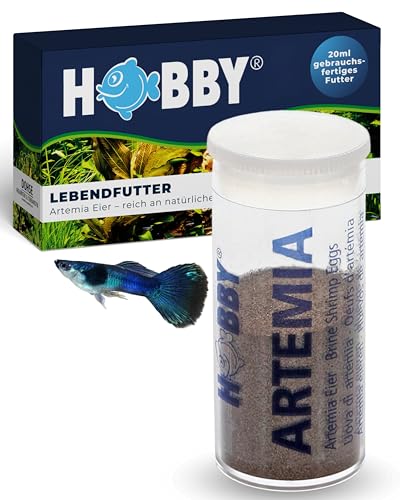 HOBBY Aquaristik Artemia Eier I 20 ml I Lebendfutter für Aquarienfische I Artemien-Eier zur Zucht von Artemia-Nauplien I Frische Artemia für nährstoffreiche und gesunde Ernährung I Artemiazysten von Hobby