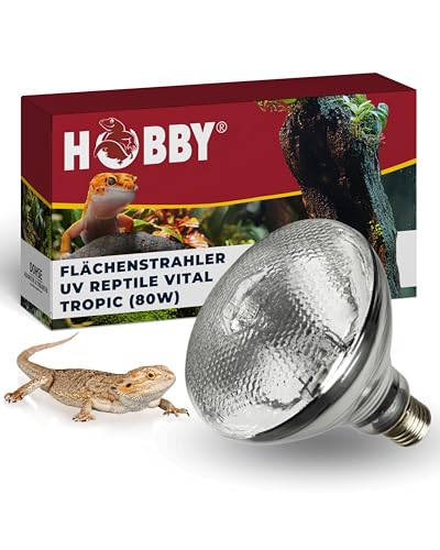 HOBBY Terraristik UV Reptile vital Tropic I UV-Lampe für Terrarien I 80 W I UV- Lampe für die Reptilienhaltung I UV-Flächenstrahler für tropische Reptilien I energieeffizient & langlebig von Hobby