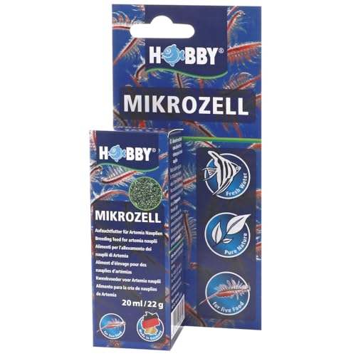 HOBBY Aquaristik Mikrozell I 20 ml I Aufzuchtfutter für Artemia Nauplien im Alter von 8-10 Tagen I Artemia Aufzuchtfutter mit Phytoplankton I vollwertiges Futter zur Lebendfutteraufzucht von Hobby