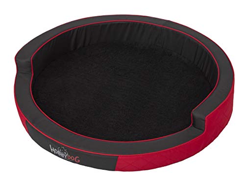 Hobbydog R3 RIECZE3 R3 Pet Bed Ringo Exclusive Red, Black Fur, L, Red, 3.5 kg von Hobbydog