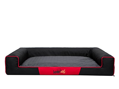 DOGGY Hobbydog XL VICCGM3 Eckig Hundebett, Victoria Katzenbett Schlafplatz, schwarz mit grau von DOGGY