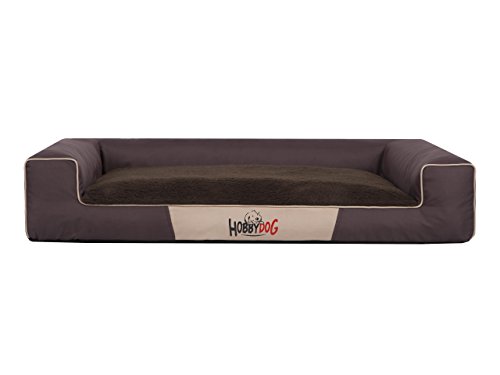 Hobbydog XL VIEBRA2 Hundebett Victoria Exclusive Größe XL - 100 X 66 cm Dunkel Braun/Navy Brown Bett Matratze, XL, Brown, 4.2 kg von DOGGY